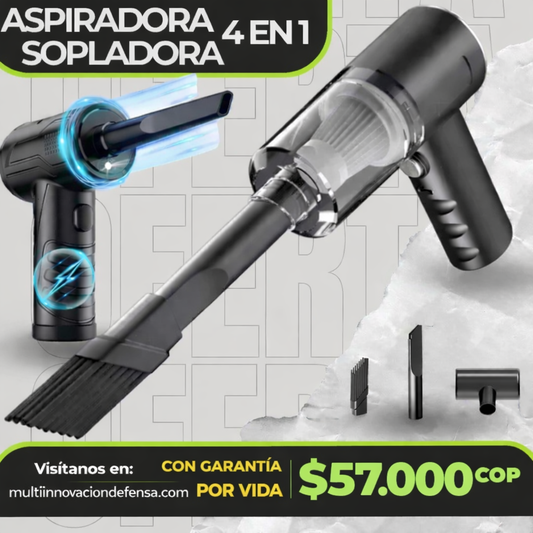 MINI  ASPIRADORA  PORTATIL  4 en 1 CON GARANTIA DE POR VIDA